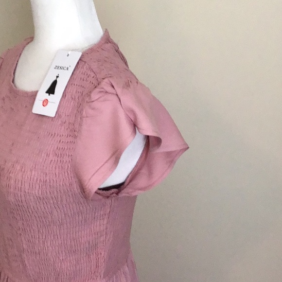 Zesica women maxi summer dress with tags size m side pockets color mauve - Picture 4 of 6